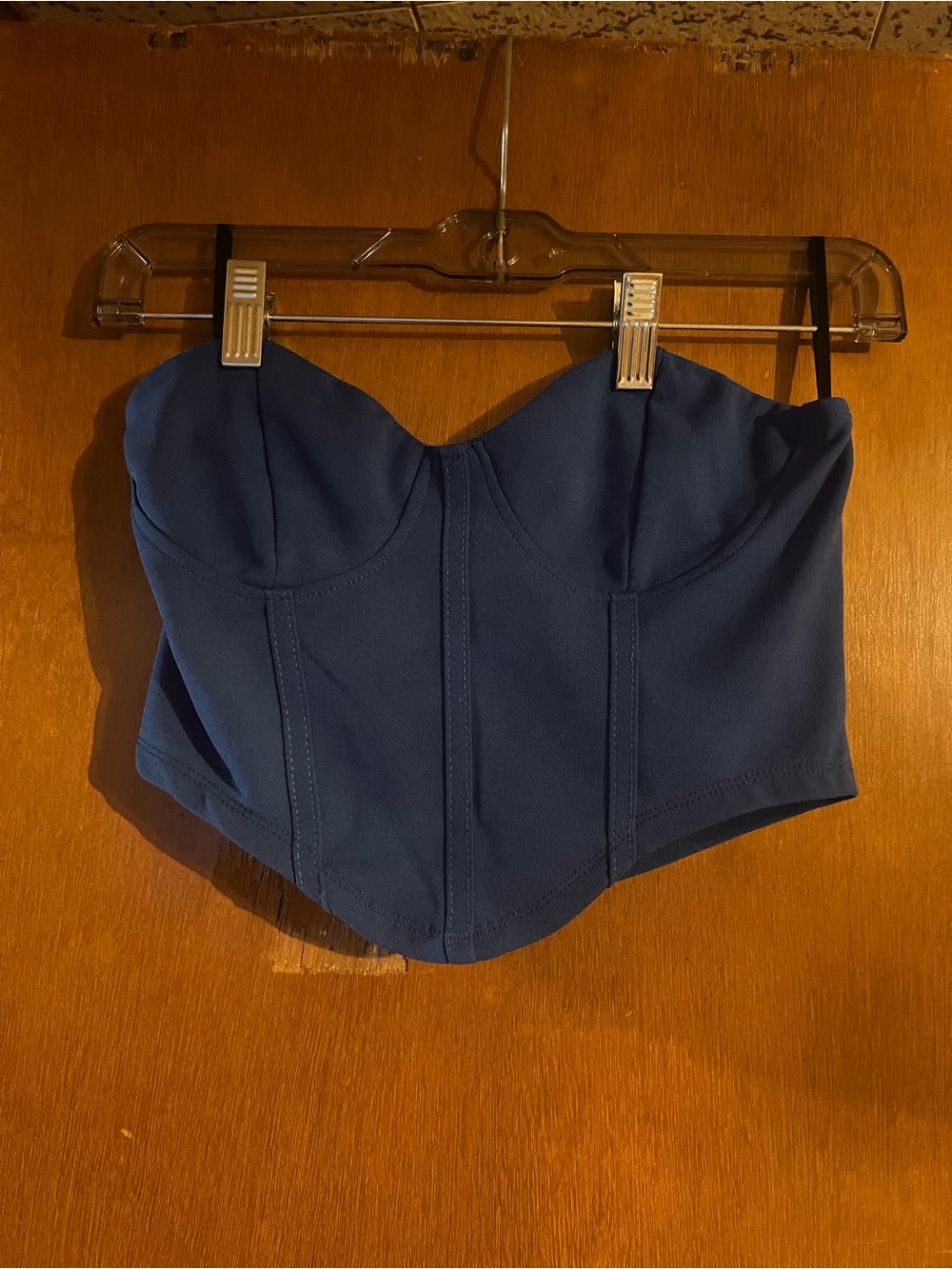 SHEIN Blue Ribbed Crop Top